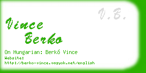vince berko business card